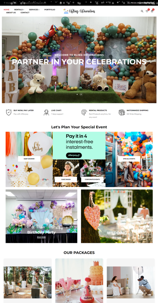 Event Decoration Website